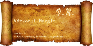 Várkonyi Margit névjegykártya